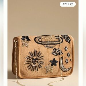 By Anthropologie Celestial Velvet Clutch